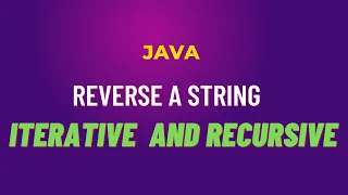REVERSE STRING Using RECURSION Interview Question JAVA