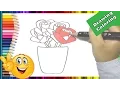 How to Draw Roses Coloring Pages Pot Rose Flowers to Color