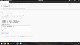 String 1 makeAbba Javascript solution