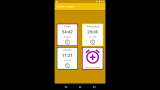 Android Kitchen Timers app 4 x version