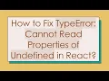 How to Fix TypeError Cannot Read Properties of Undefined in React
