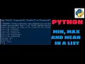 PYTHON program to find minimum maximum and mean value in a list