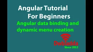 Angular data binding and dynamic menu creation Angular tutorial
