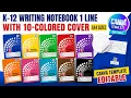 K-12 Writing Notebook 1 Line with 10 Colored Covers Canva Editable Template