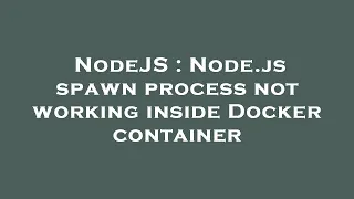 NodeJS Node js spawn process not working inside Docker container