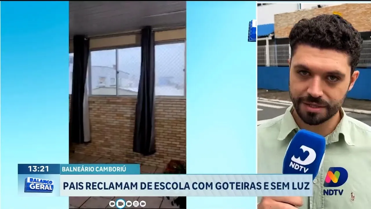 Parte de morro desaba e interdita batalhão da PM, pais reclamam de escola com goteira e sem luz