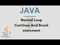 Break and continue statement Nested loops in java