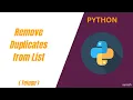 How to Remove Duplicates from a List Python Telugu