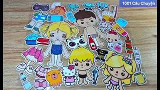 Thiết Kế Sticker Tết🌷Búp Bê Giấy Toca Boca Suka Mika Kaka Ngủ Giường Tầng🌷Ăn Đồ Xiên Que🍡🍢Đi Câu Cá🎣