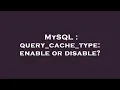 MySQL query - cache