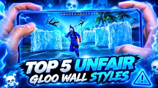 Top 5 Fastest - Total UNFAIR GlooWall Styles ☠️🧊 + Glitches || Free Fire Max || FireEyes Gaming
