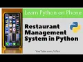 Learn Python on Phone Restaurant Management System project