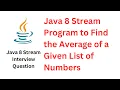 Java 8 Stream Program to Find the Average of a Given List of Numbers RameshFadatare