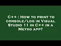 C How to print to in Visual Studio 11 in C in a Metro app