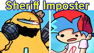 friday night funkin vs yellow impostor sheriff showdown full week 1 cutscenes fnf mod among us 