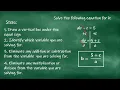 solving literal equations one and two step equations