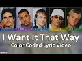 Lagu Backstreet Boys - I Want It That Way - [Color Coded Lyrics \u0026 Line Distribution]