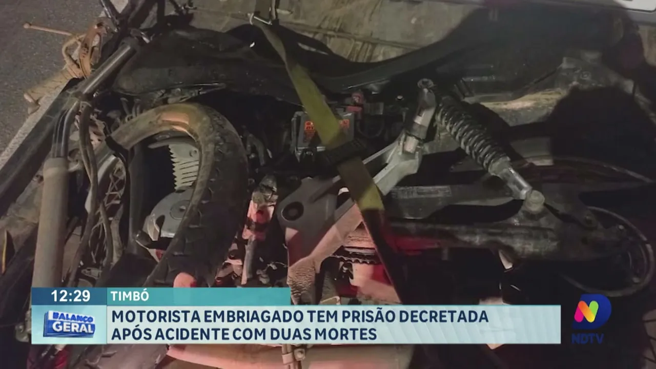 Motorista embriagado tem prisão decretada após acidente com duas mortes em Timbó