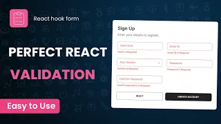 React js Form Validation tutorial React Hook Form Advance Usages