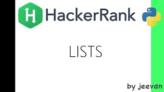 Lists Hackerrank Python Solutions