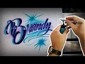 Airbrush name design - cool tracing technique