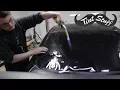 Tinting with FIRE PRACTICING Torch Shrinking Window Tint on a Rear Windshield