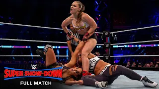 full match ronda rousey u0026 the bella twins vs the riott squad wwe super show down 2018