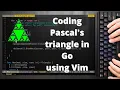 ASMR Coding math Pascal s triangle - GoLang Programming No Talking