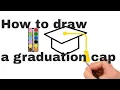 How to draw a graduation cap for kids school drawing and coloring page step by step easy tutorial