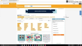 Searching for synonyms on Thesaurus com