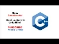 What is Copy Constructor C Lecture 7 in
