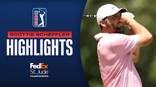 Scottie Scheffler TIES COURSE RECORD to take lead Round 2 FedEx St Jude 2026