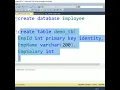 Create Database and Table in SQL Server