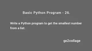 EP 26 Language Python Basic Program I go2collage
