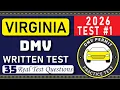 Virginia DMV Permit Practice Test 2026 - 35 Questions Road Signs General Knowledge