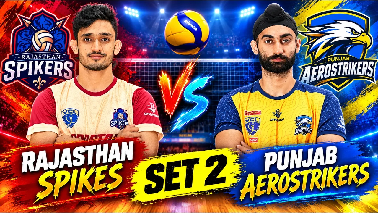 | SET 2 | Rajasthan Spikes VS Punjab Aerostrikers | Volleyball Champion League |