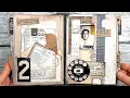 Vintage Documents Idea-ology Journal with Fabric Binding Making and Flip Through