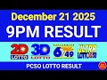 9PM Lotto Result Today December 21, 2025 | Swertres EZ2 #3Dlotto