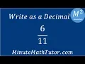 Write as a Decimal