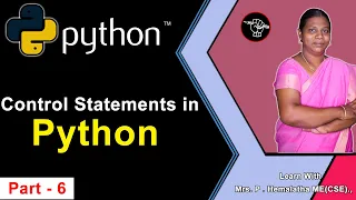 Learn Python - Part 6 Control Statements in Python Tamil