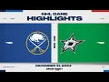 NHL Highlights Sabres vs Stars - December 31 2024