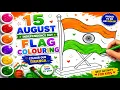 Happy Independence Day Tiranga Coloring for Kids Easy Indian Flag Coloring August 15