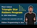 Triangle Star Pattern Program in Java Logic Code Pattern Program in Java