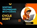Cycle Sort Algorithm Explained In-Place Stable Sorting C Java