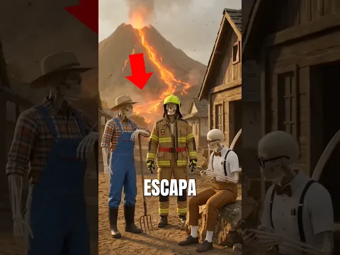 Quem escapa primeiro do vulcão? Bombeiro vs. Cara Esperto vs. Fazendeiro! #shorts