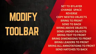 AutoCAD Tutorial for Beginners - MODIFY TOOLBAR SET TO BYLAYER CHANGESPACE REVERSE COPY NESTED