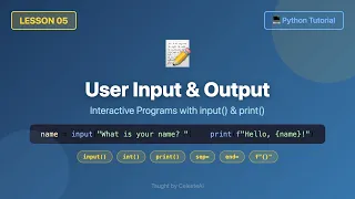 Python Tutorial for Beginners - User Input Output input print Mini Project