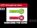 Using Certbot and let s encrypt on Linux