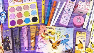 ASMR Pokemon Eevee Makeup Haul (Whispered, Swatching)