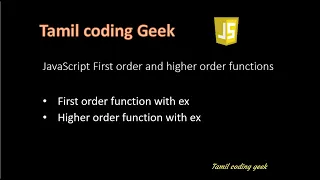JavaScript in Tamil First order and higher order functions